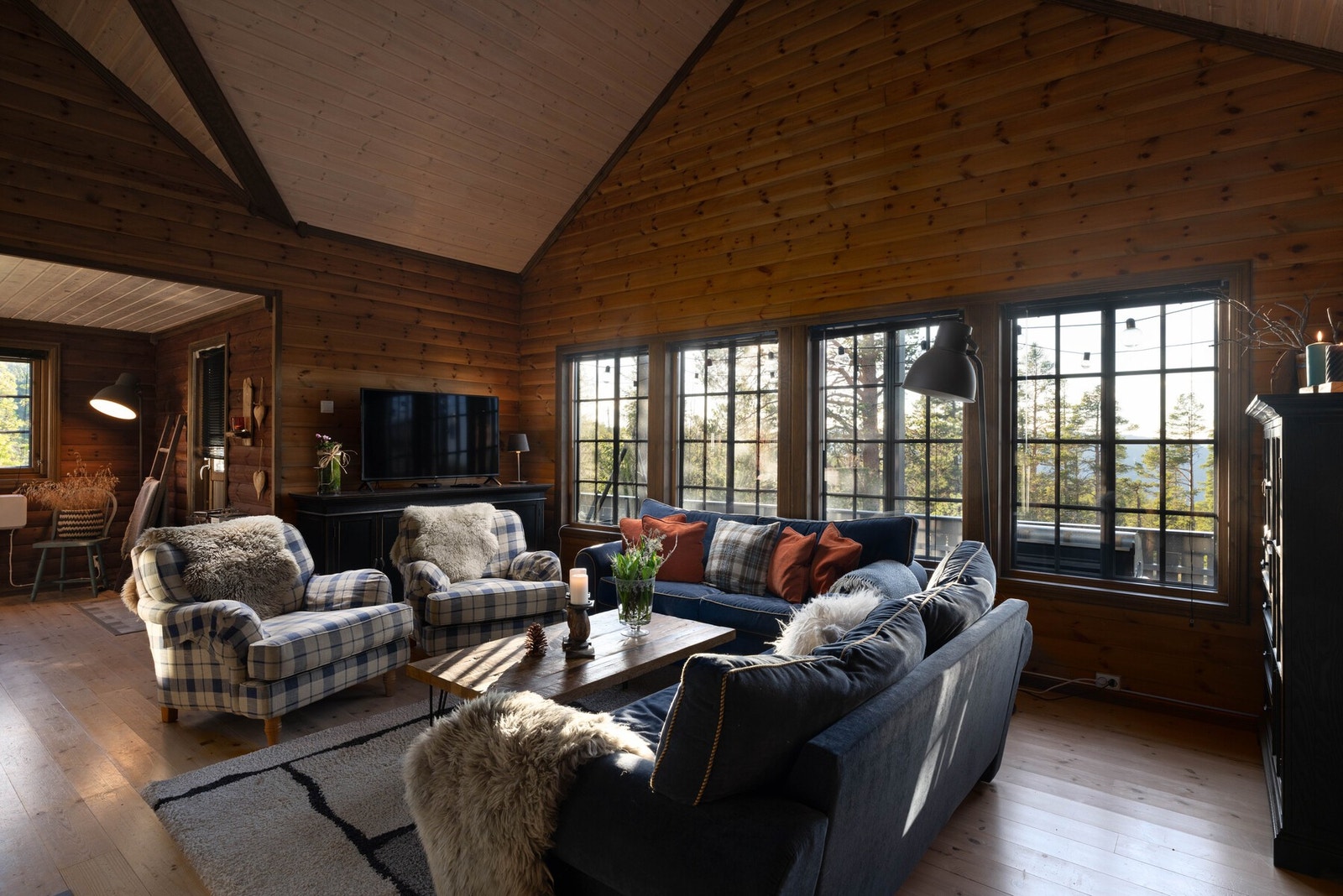 Stuen har god plass til stor sittegruppe. Galleribilde