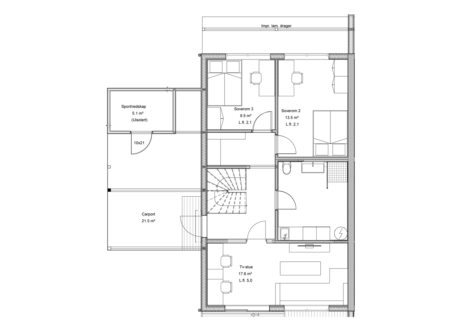 Planteikning 1.etg. Galleribilde