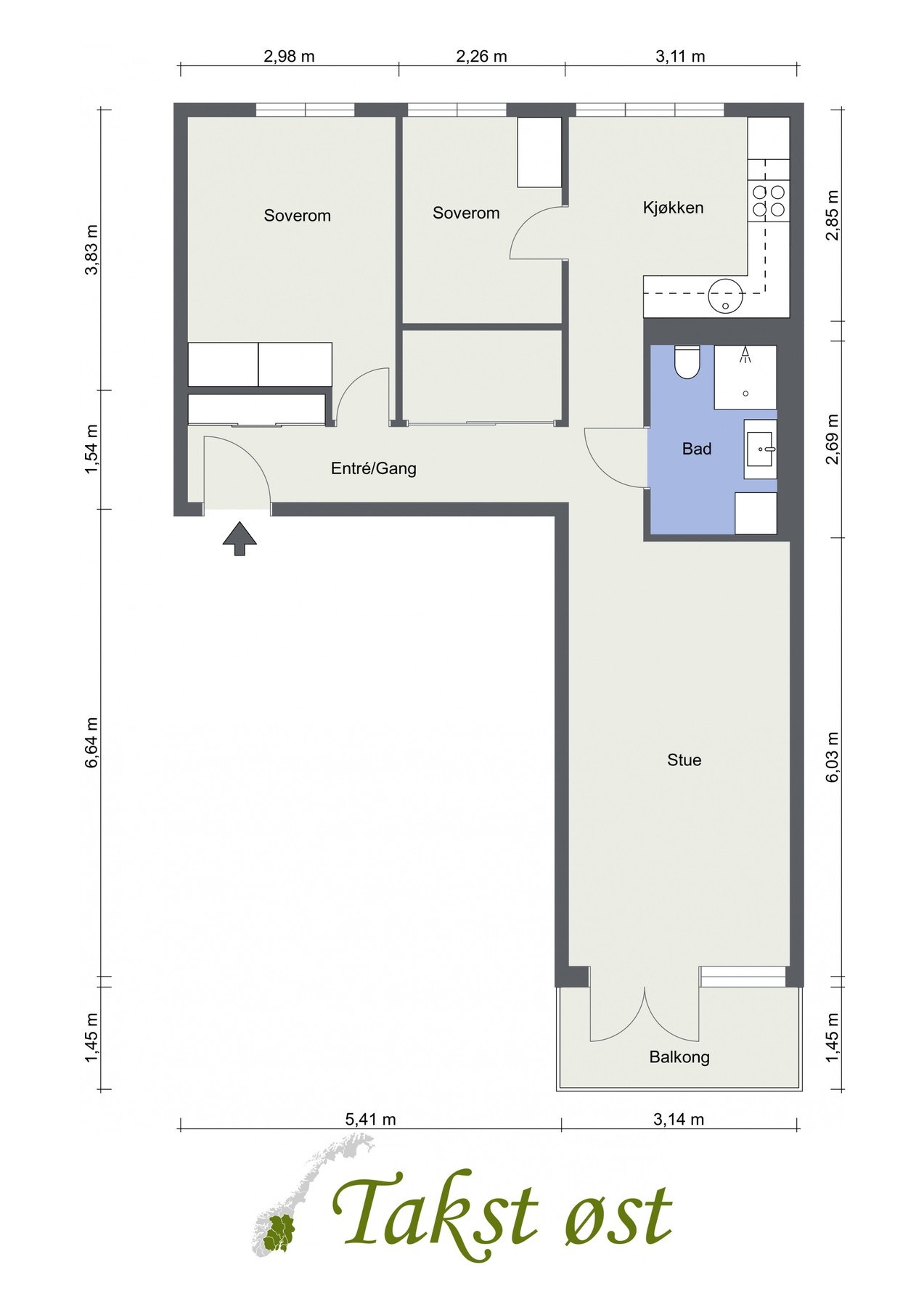 Planskisse - ikke målbar. Avvik kan forekomme. Galleribilde