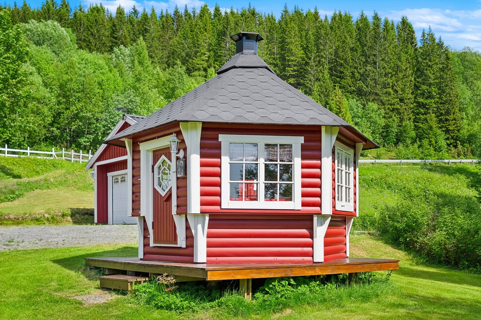 Fasade grillhus. Galleribilde