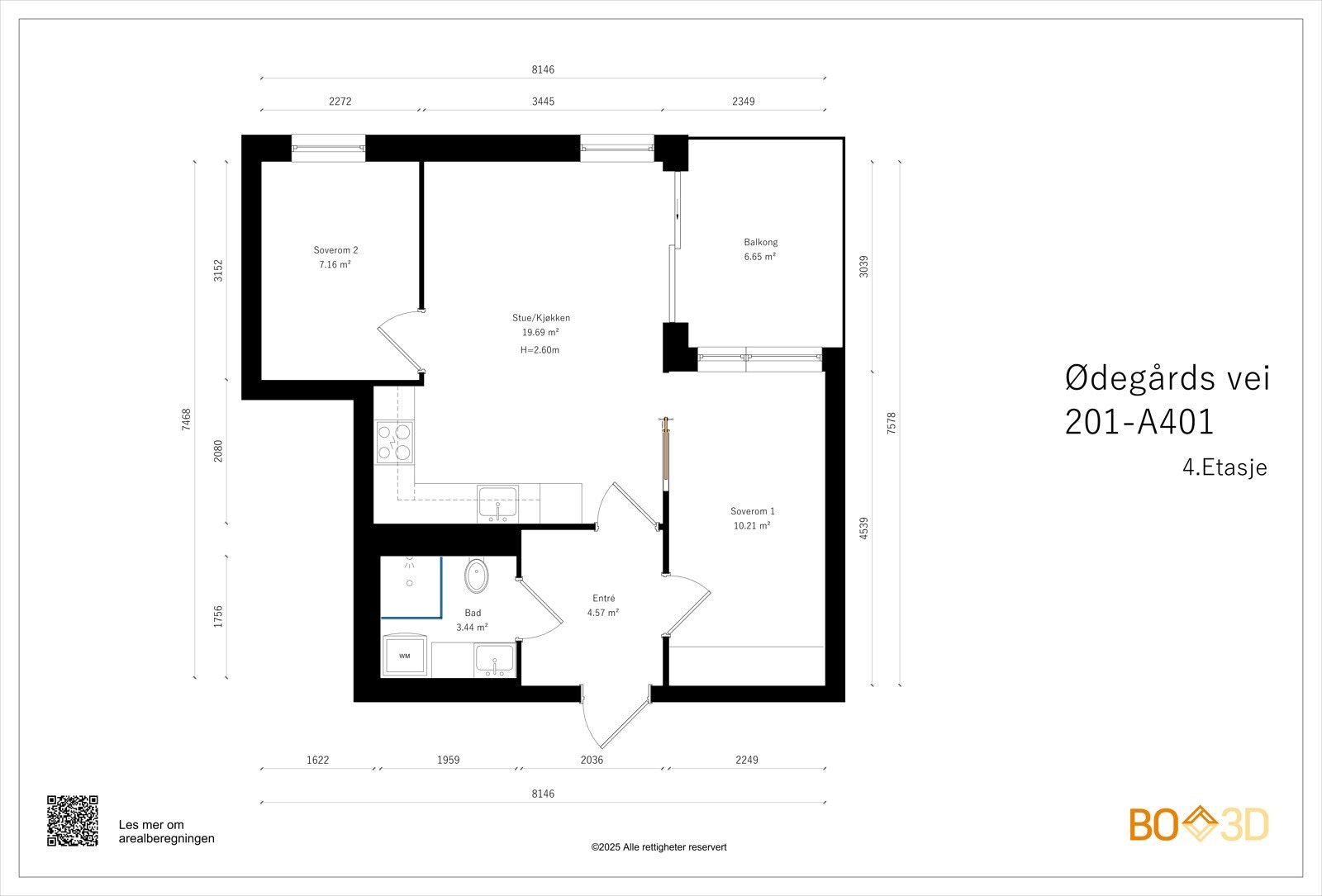 Plantegning - leilighet A401 Galleribilde