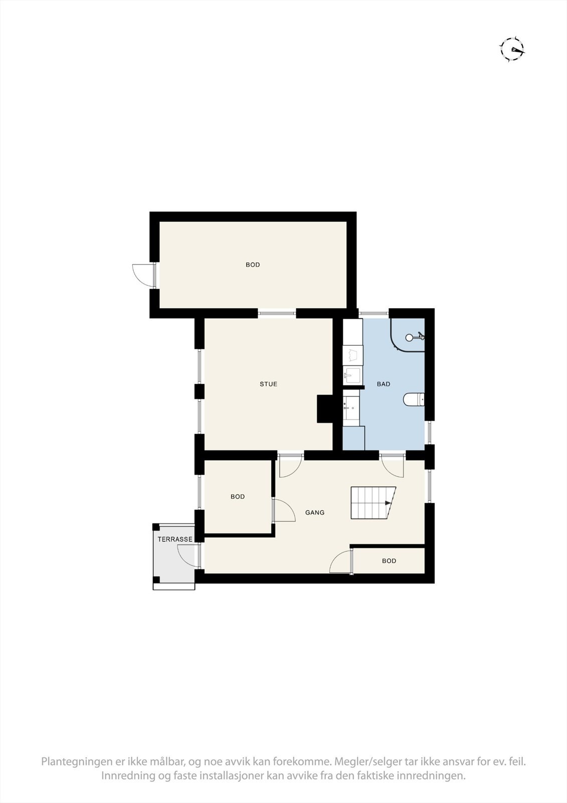 Plantegning underetasje - Bodøveien 1229. Se pkt. ferdigattest! Galleribilde