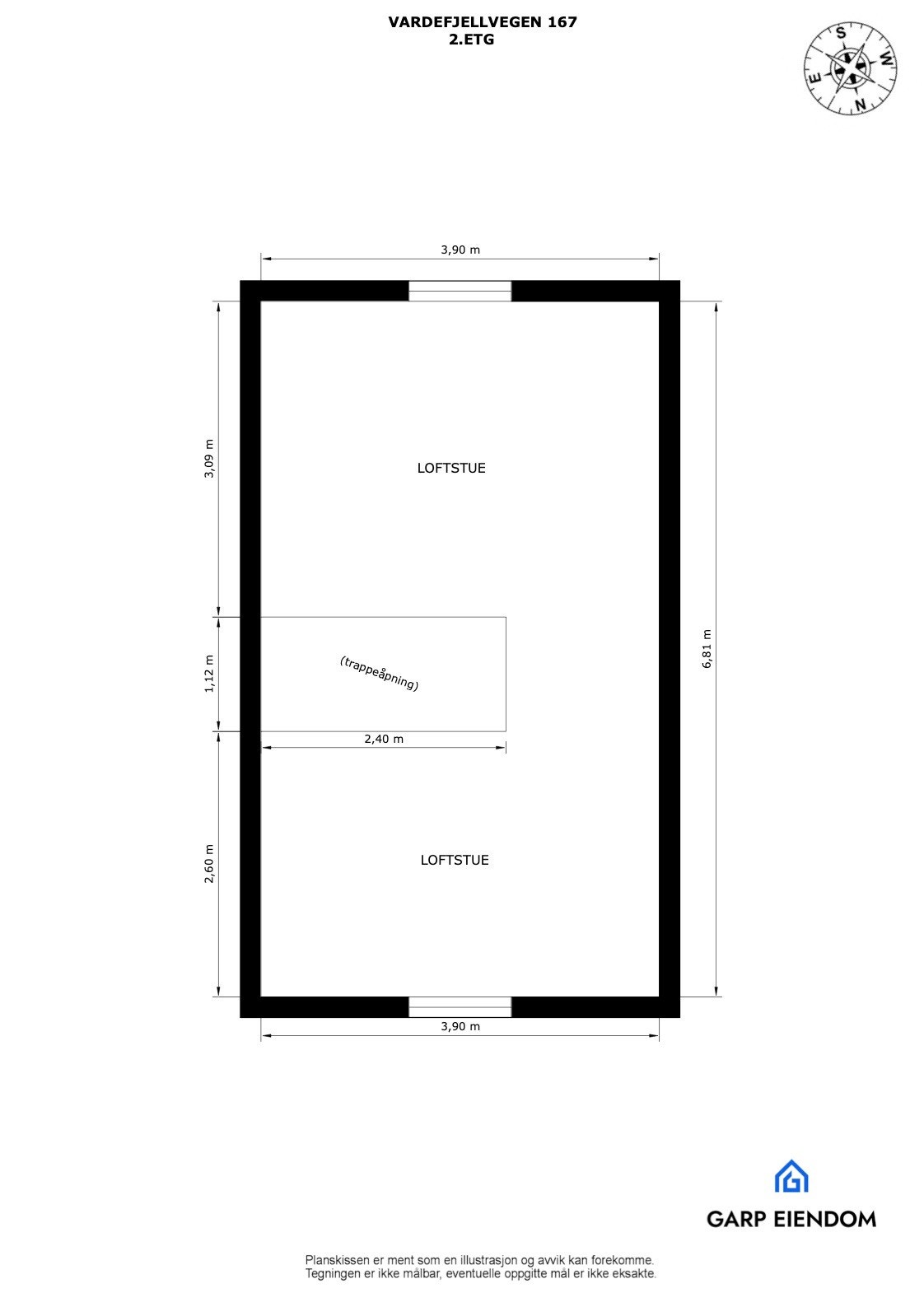 Plantegning 2.etg/ hems Galleribilde
