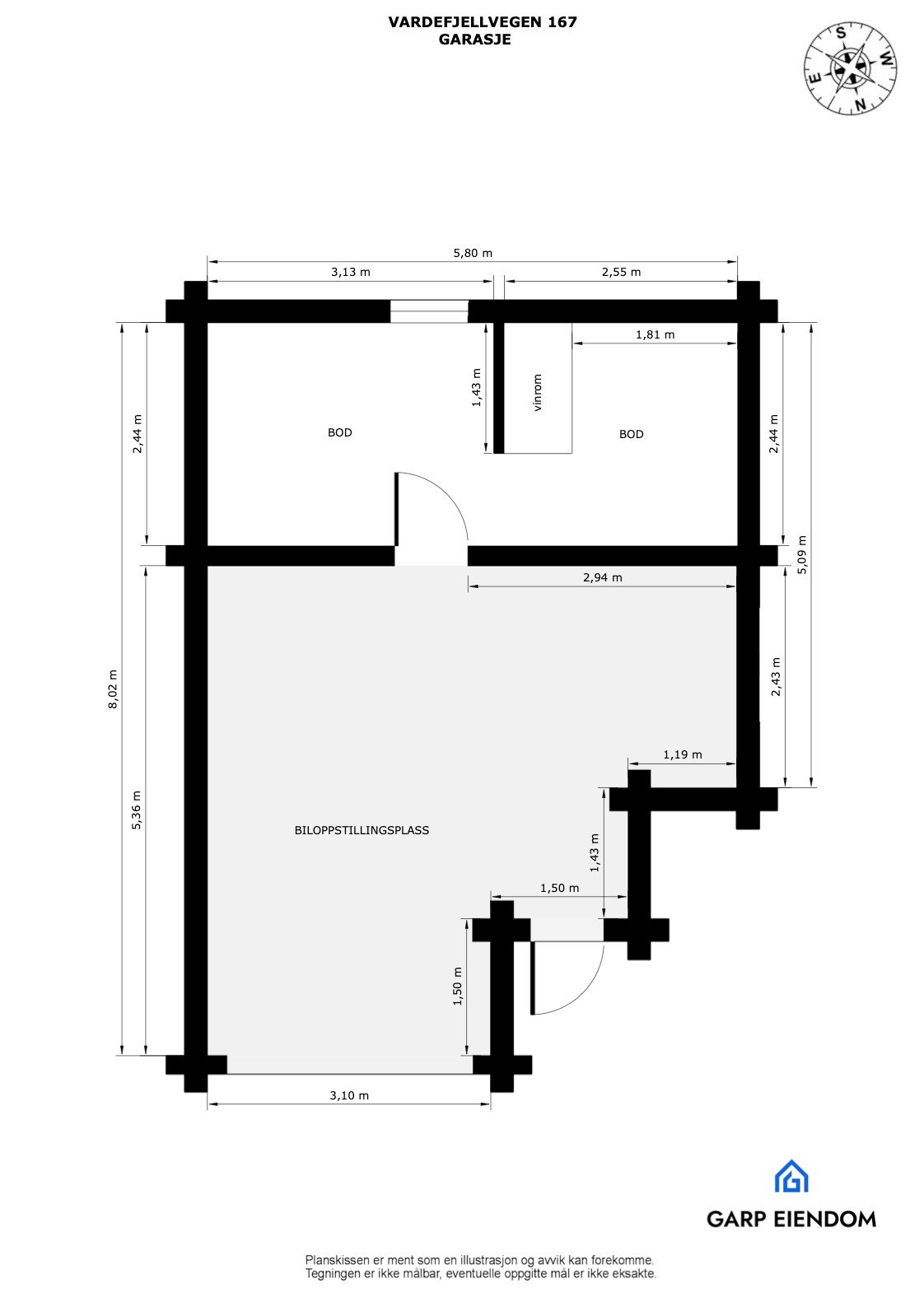 Plantegning garasje Galleribilde