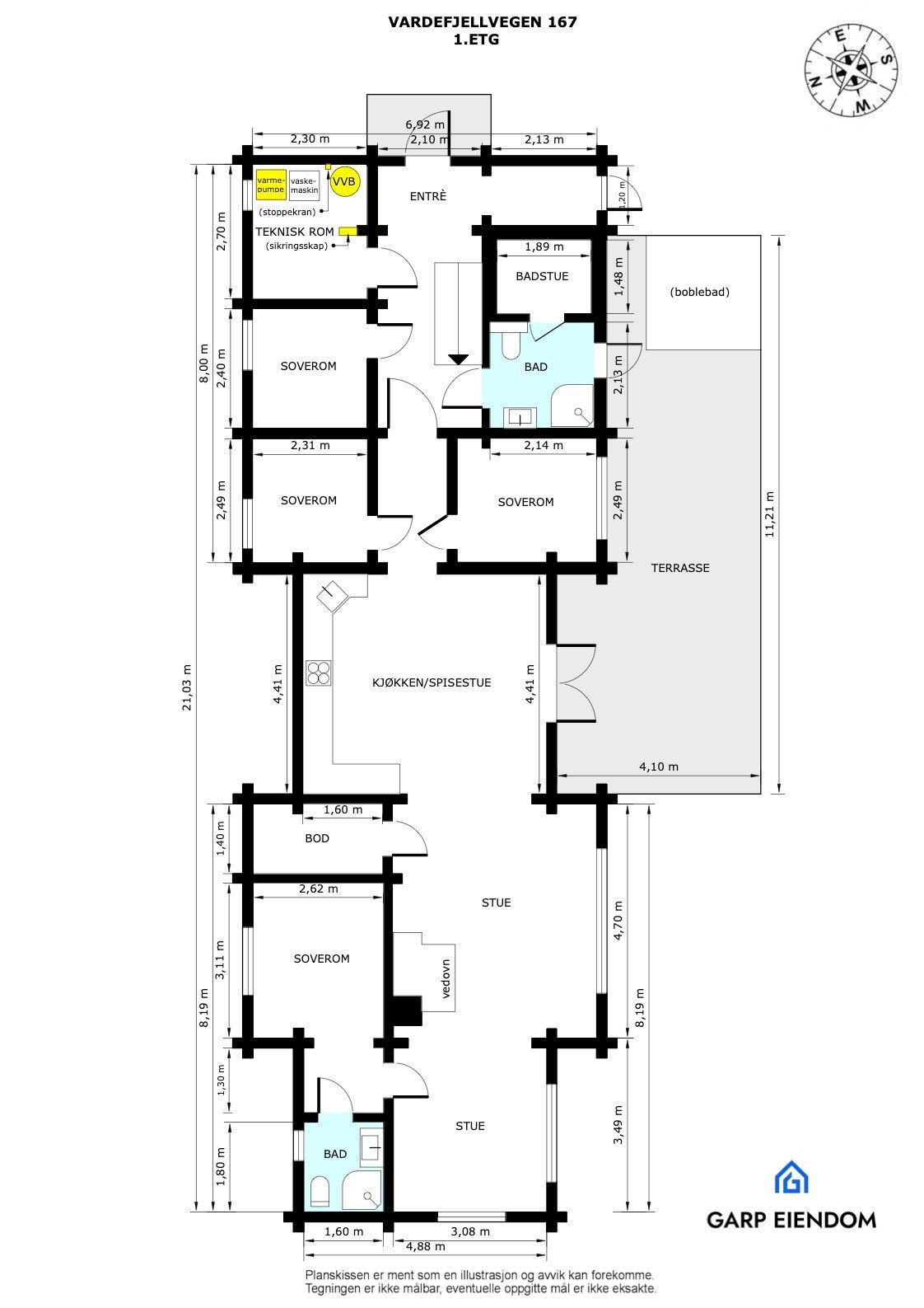 Plantegning 1.etg Galleribilde