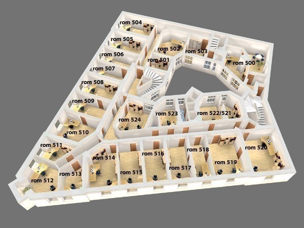 Planløsning 5.etg. Ledige kontorer 506/507, 515, 523 Galleribilde