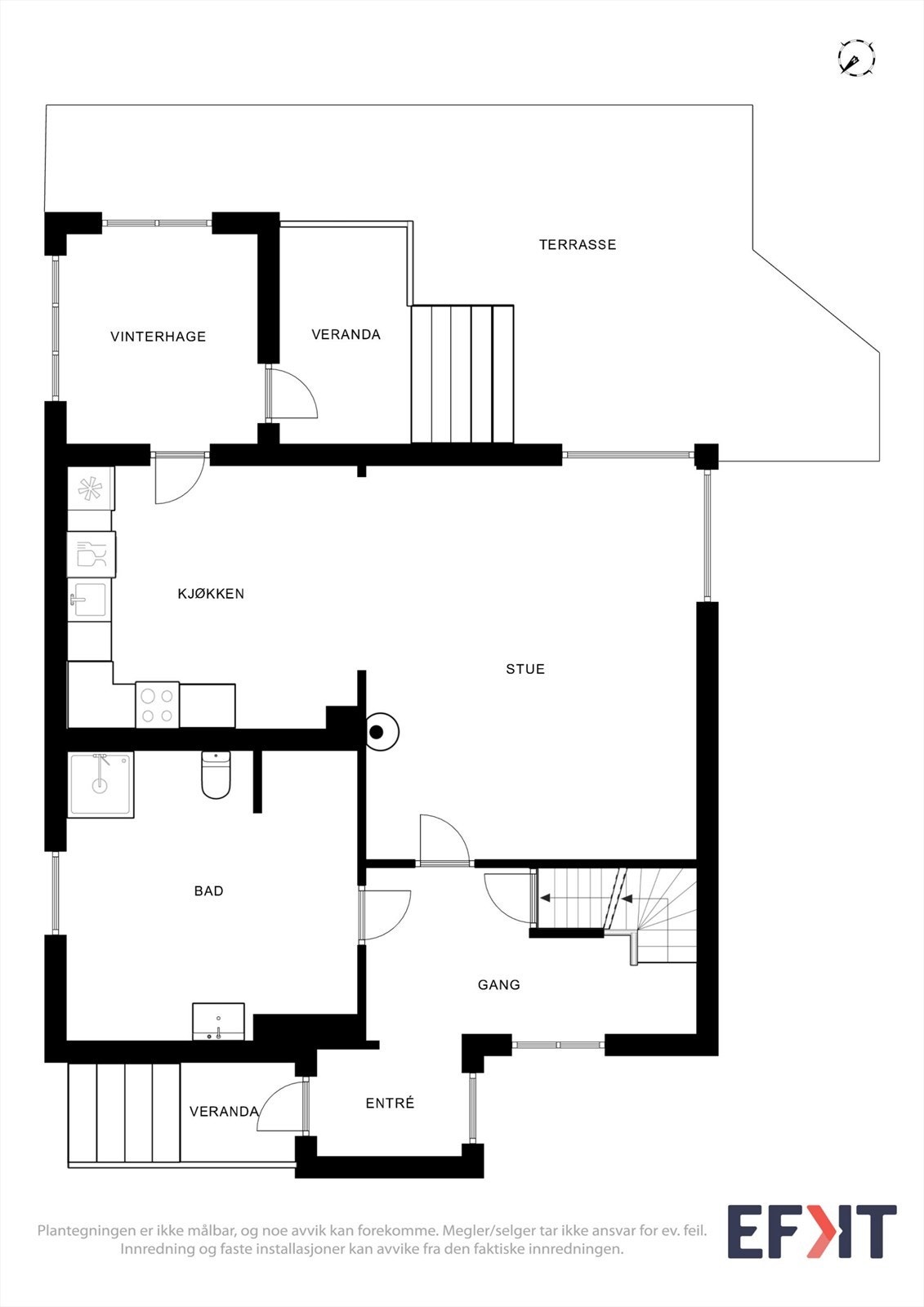 Plantegning 1. etasje Galleribilde