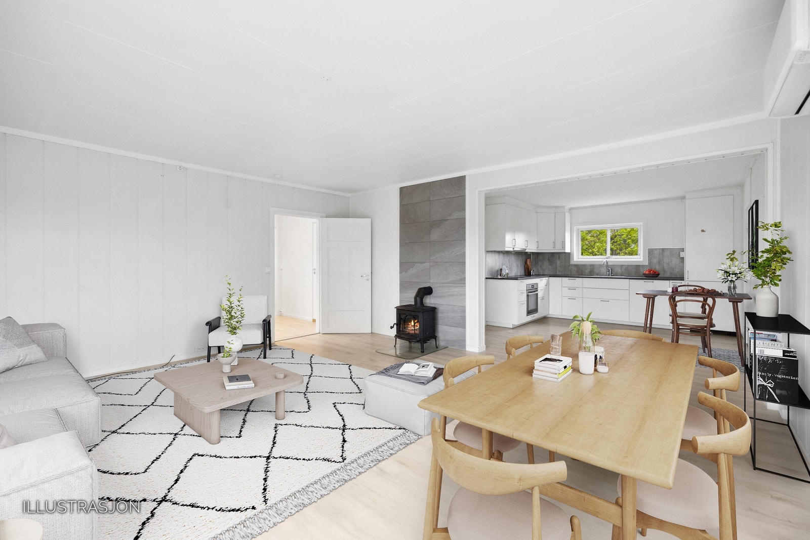 Stue og kjøkken. Galleribilde