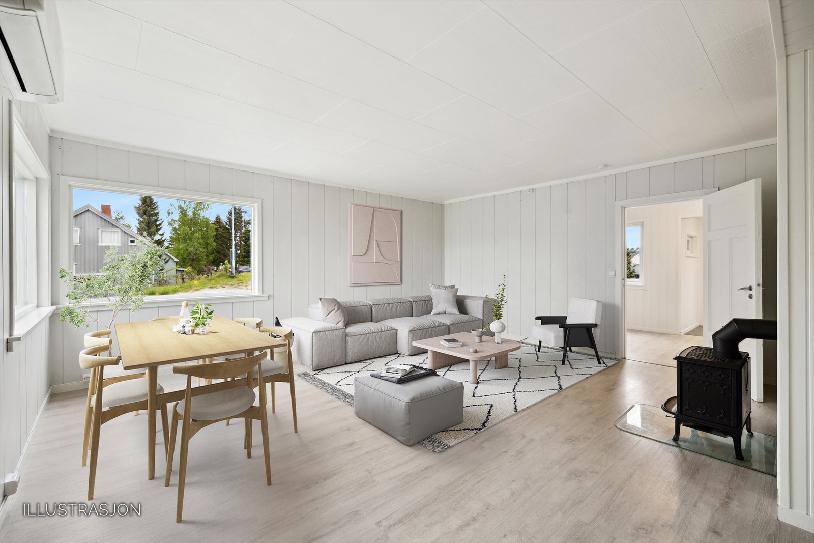 Stuen har gode møbleringsmuligheter. Galleribilde