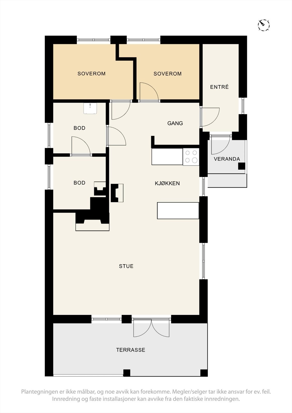 Plantegning hytte Galleribilde
