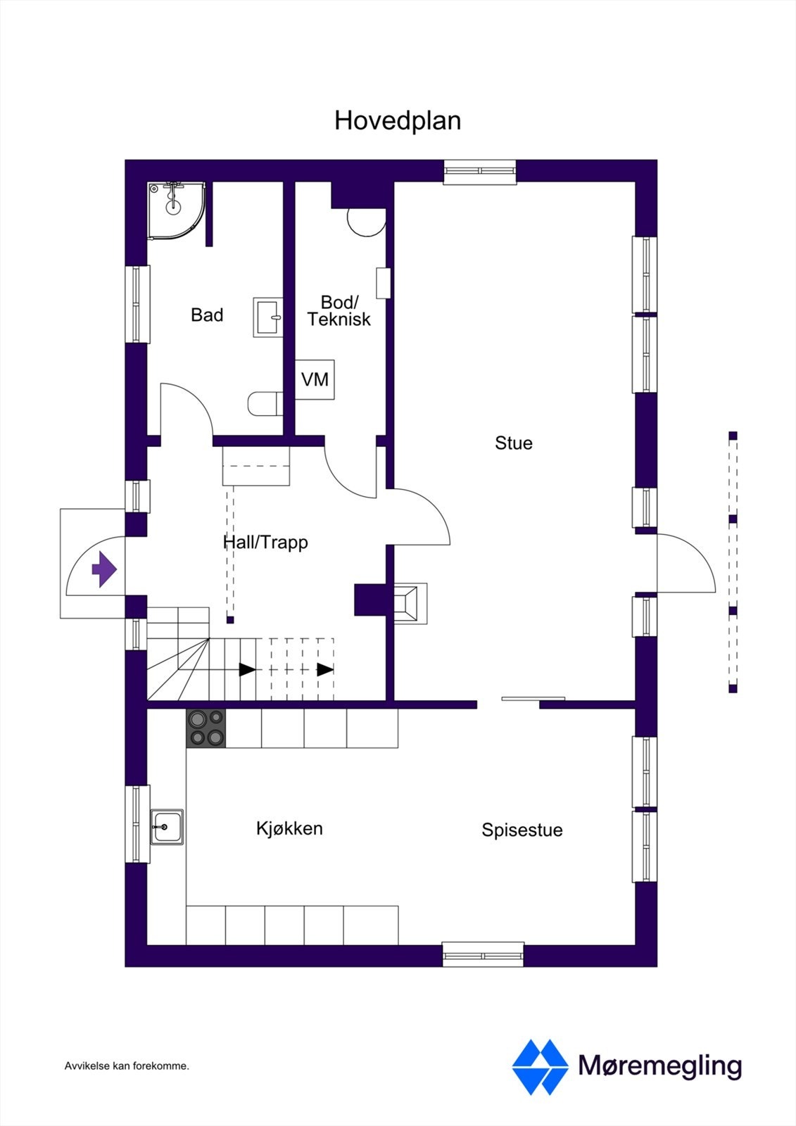 Plantegning 1. etasje - 2D Galleribilde