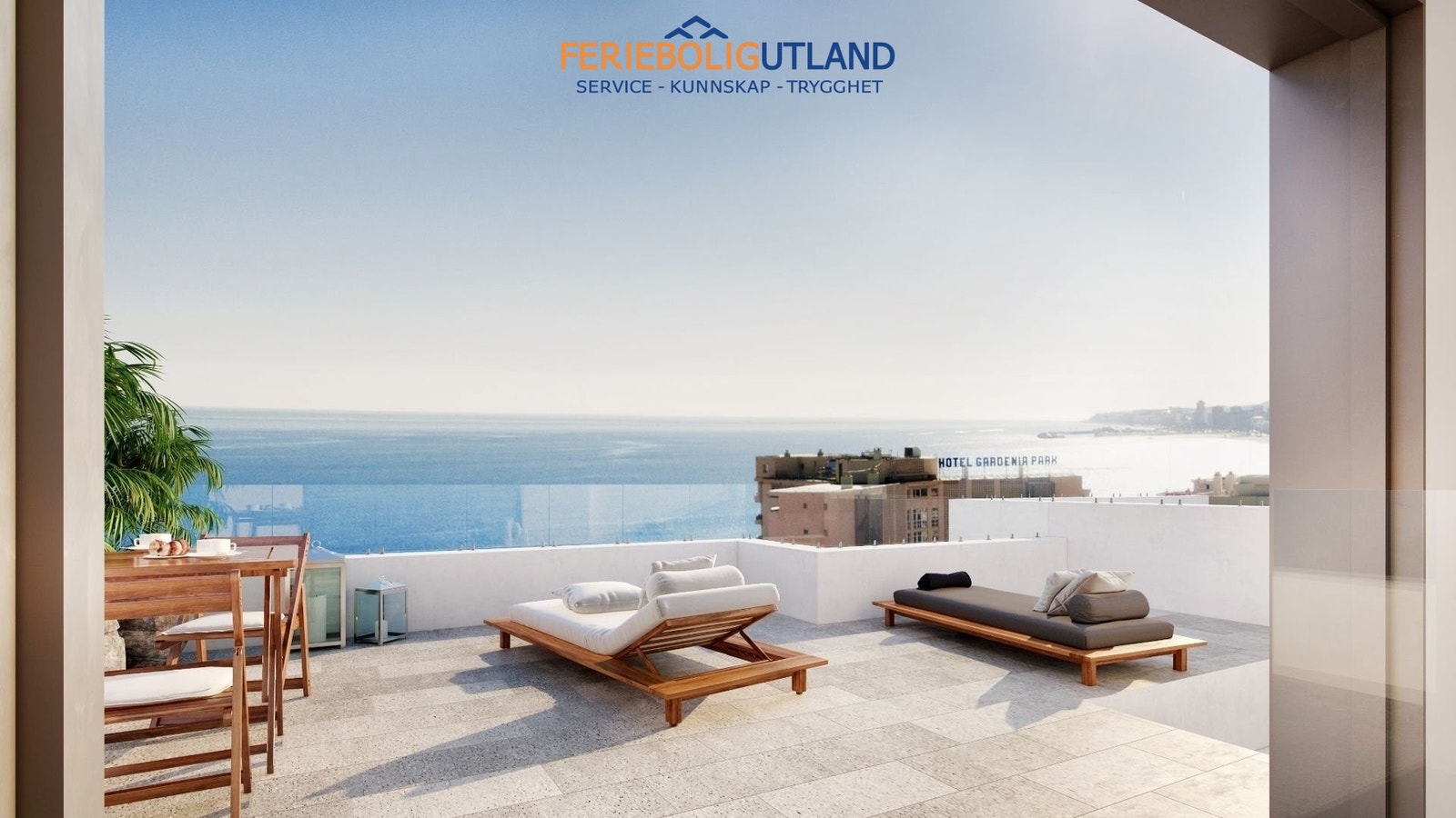 Takterrasse med panoramautsikt Galleribilde