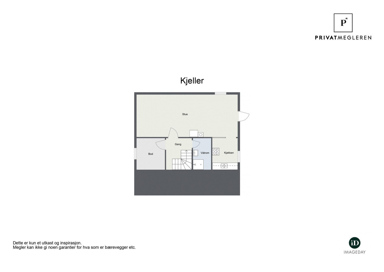 Plantegning kjeller. Galleribilde