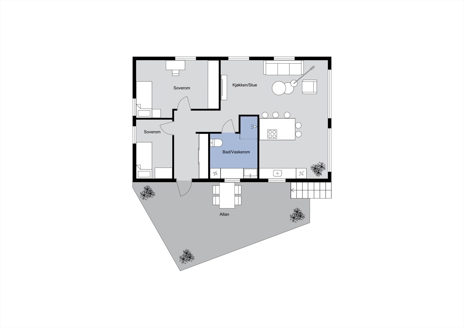 Planløsning 2. etasje - Garasje. Galleribilde