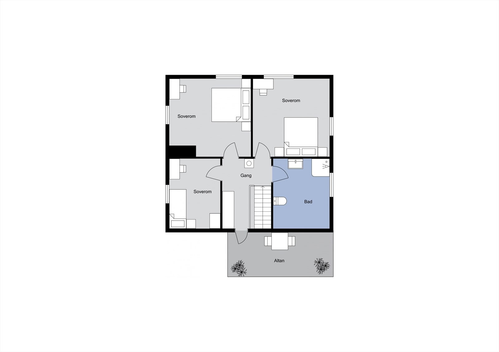 Planløsning Loft. Galleribilde