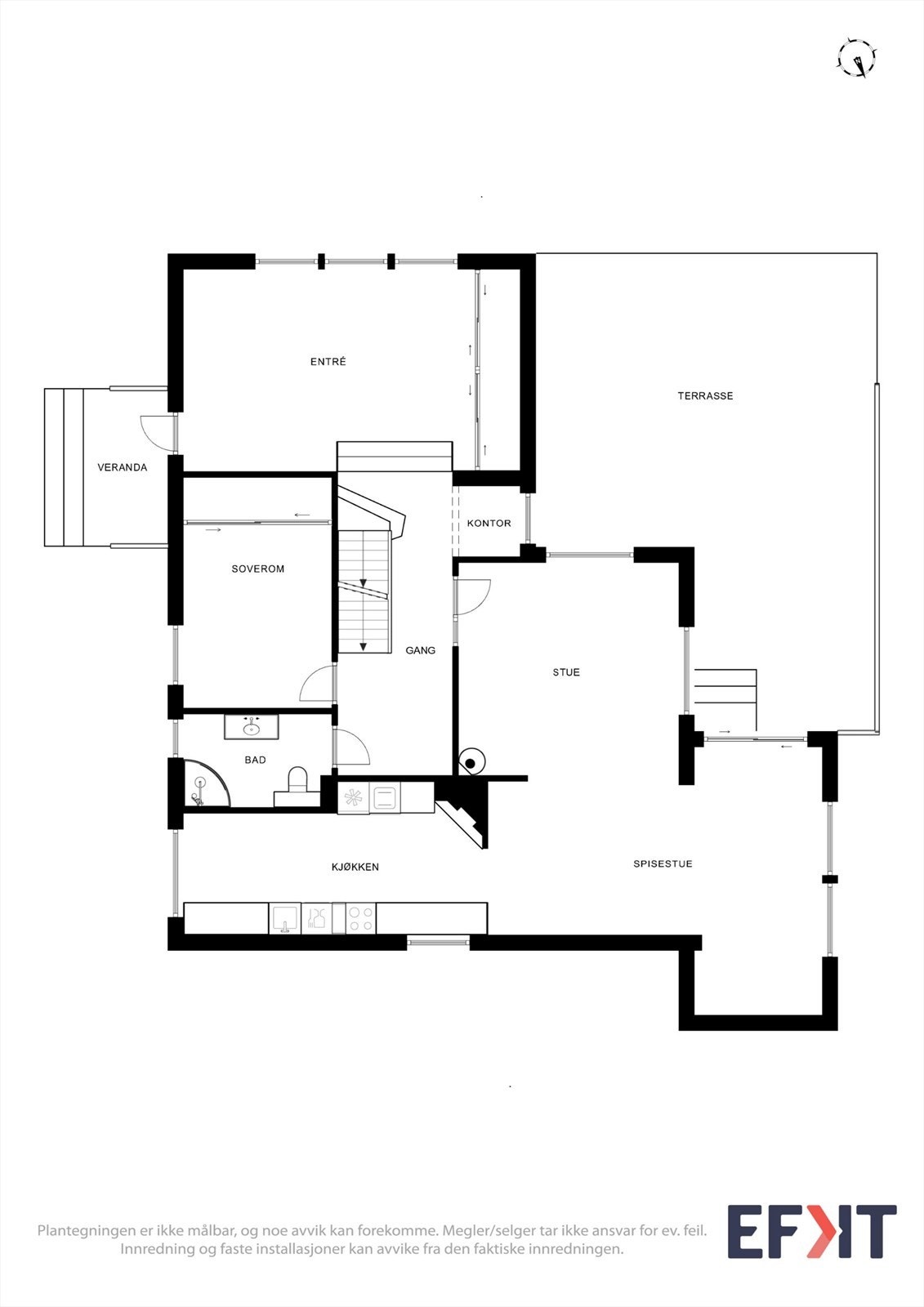 Plantegning 1. etasje Galleribilde