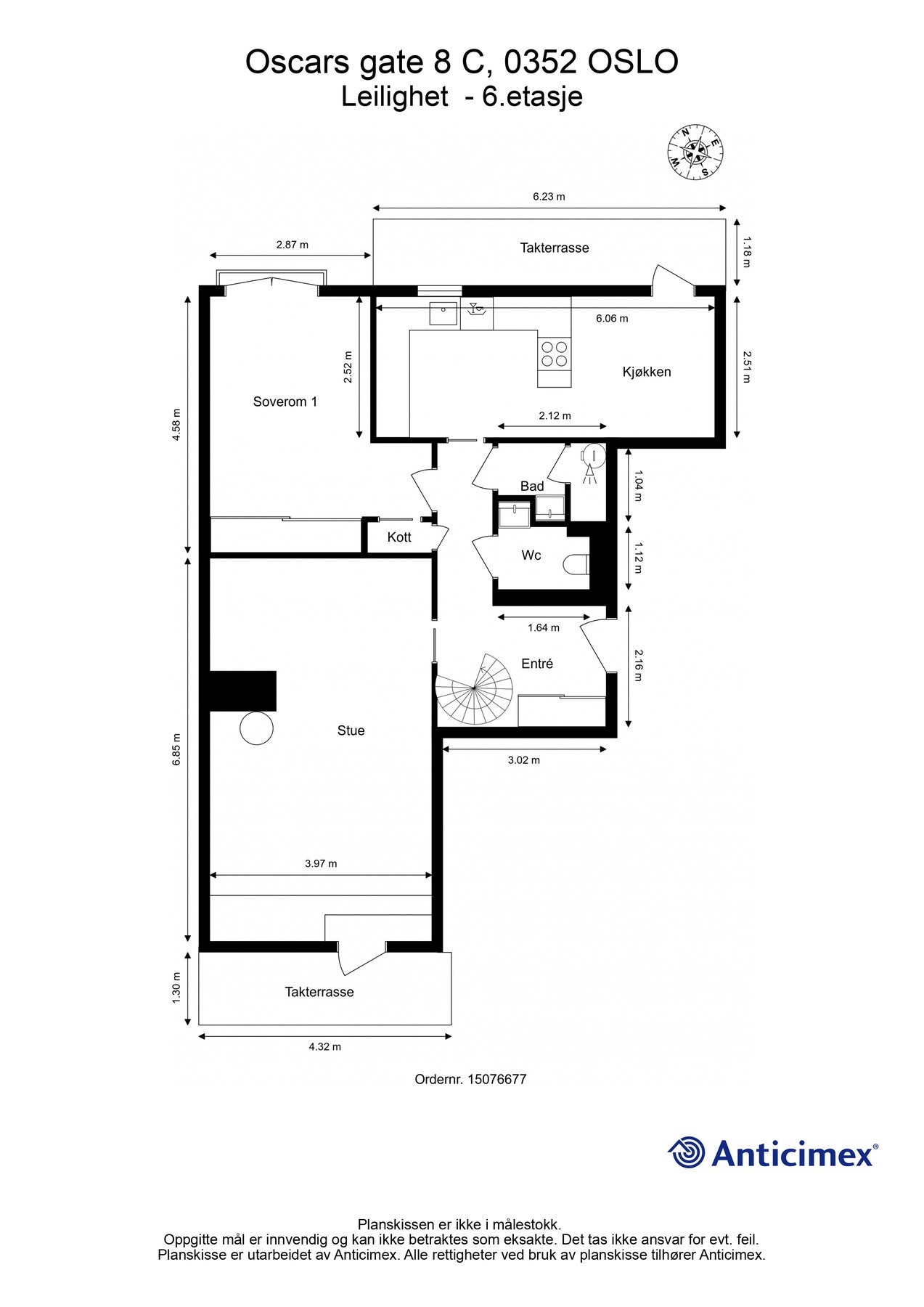 Planskisse 6 etasje. Galleribilde