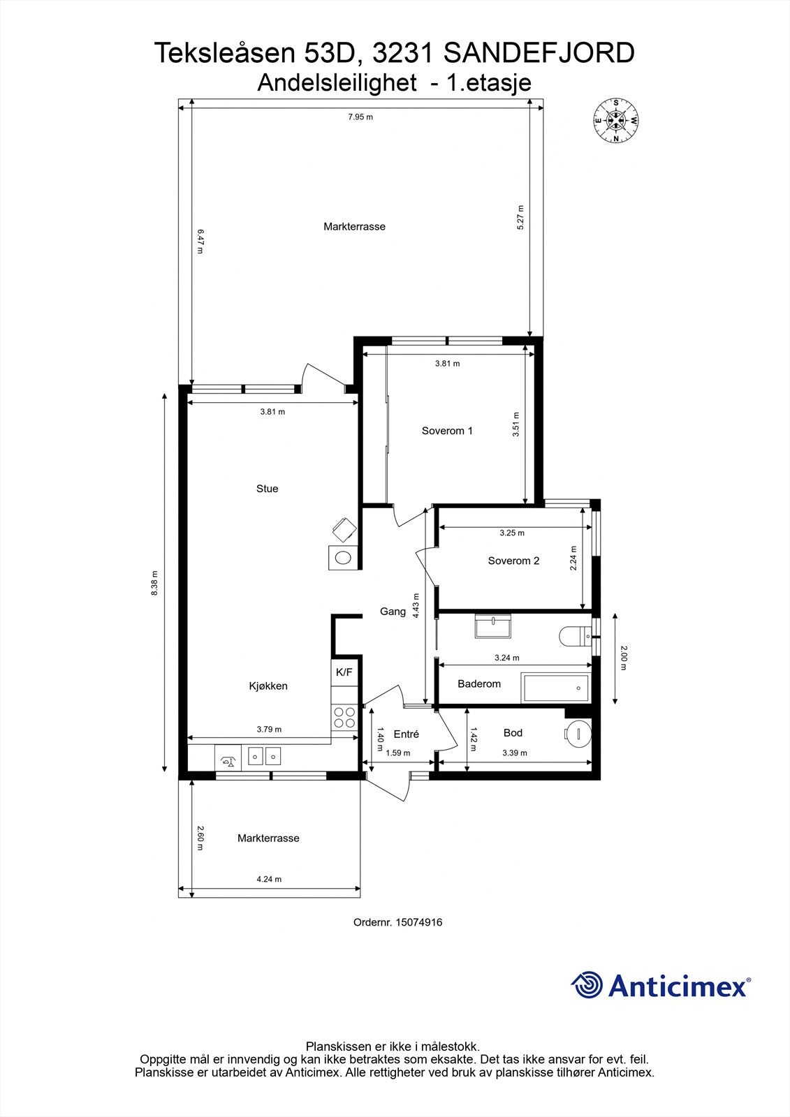Plantegning 1.etg. Galleribilde