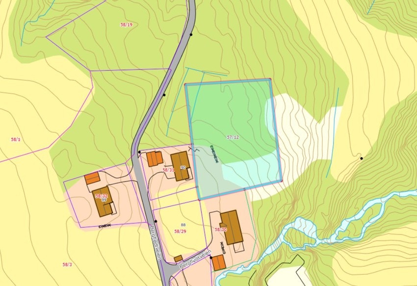 Oversiktkart fra kommunen. Galleribilde