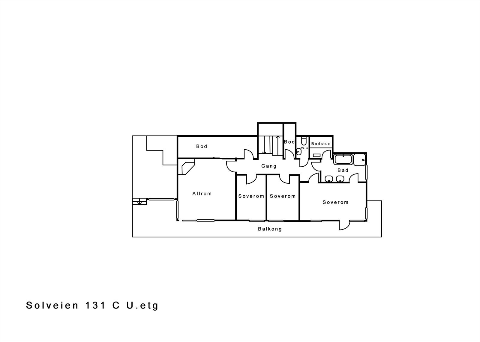 Planskisse solveien 131 C Underetasje Galleribilde