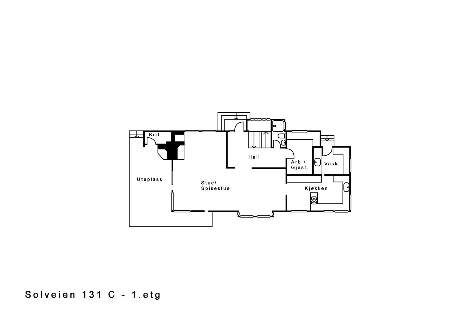 Planskisse 1. etg Galleribilde