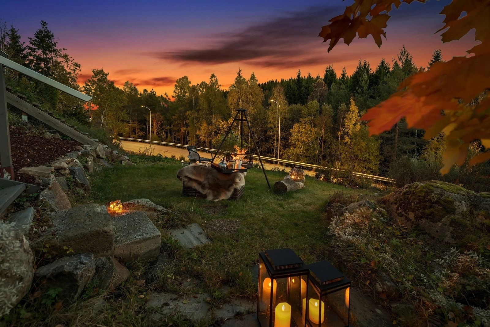 Koselig lite uteområde hvor man kan samles sommer som vinter. Galleribilde