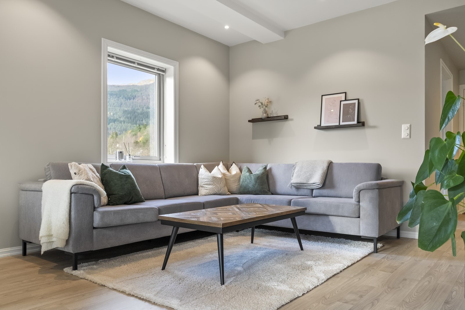 Vindauge i endeveggen gir godt lysinnslepp i opphaldsrommet. Galleribilde