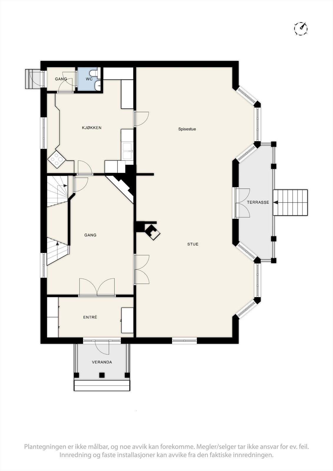 Plantegning av boligens 1. etasje. Galleribilde