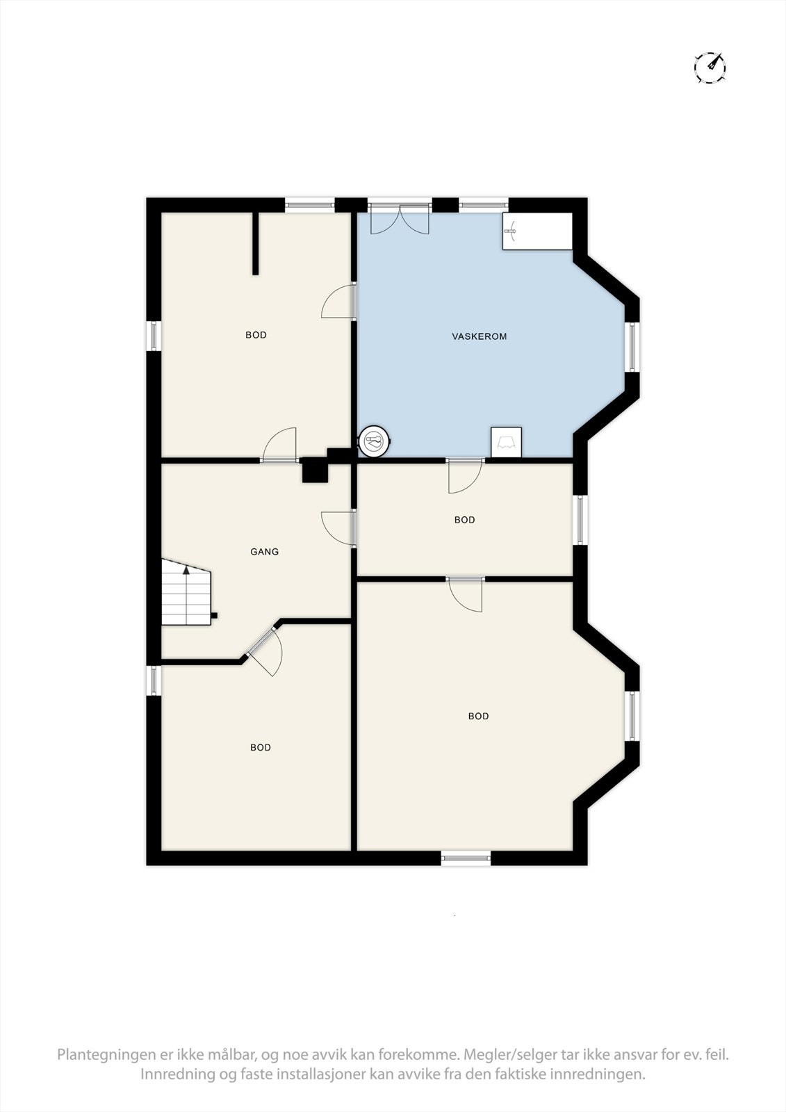 Plantegning av boligens kjelleretasje. Galleribilde