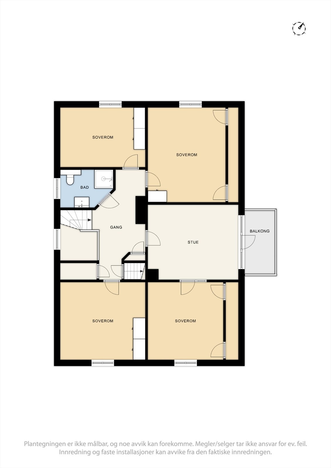 Plantegning av boligens 2. etasje. Galleribilde