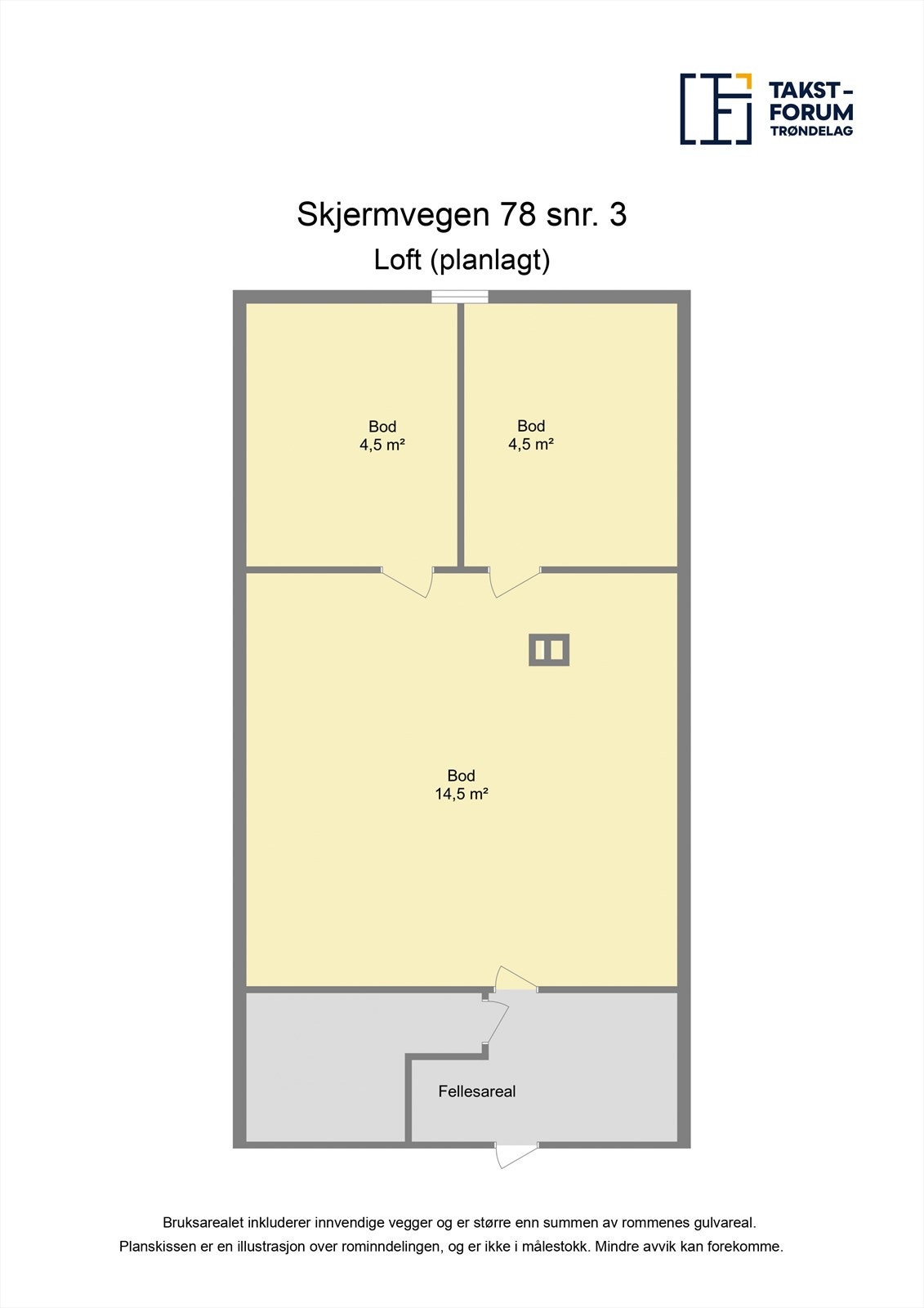 Planskisse loft. Galleribilde