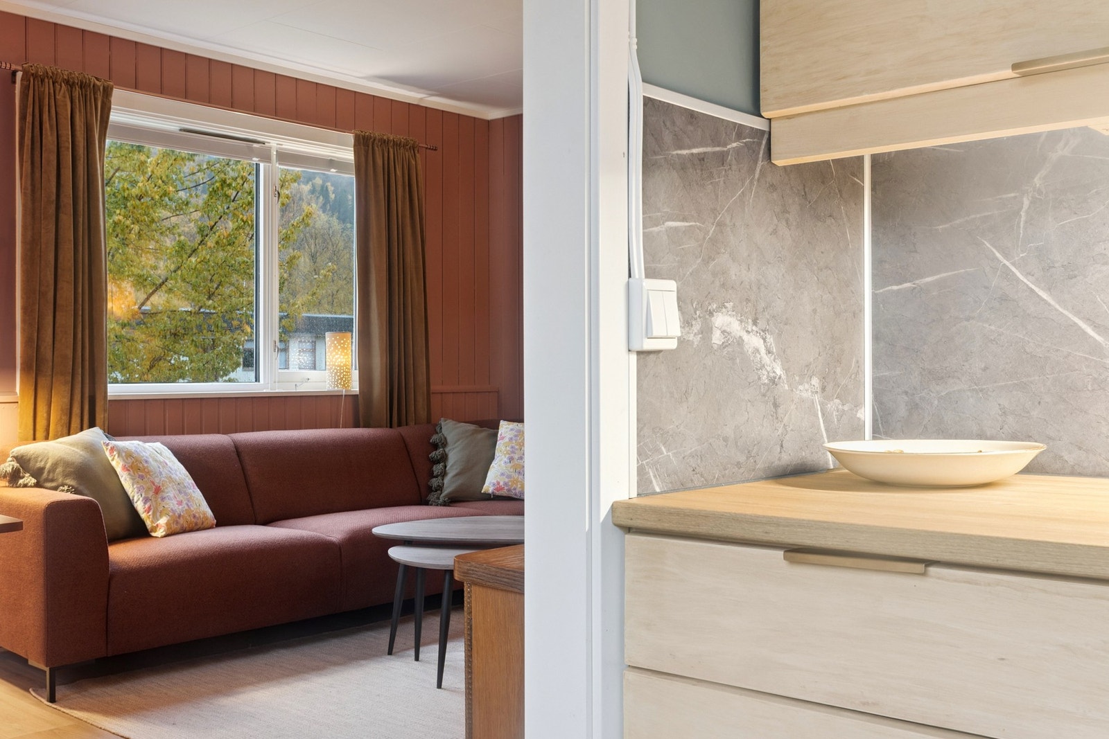 Detalj, kjøkken og stue Galleribilde