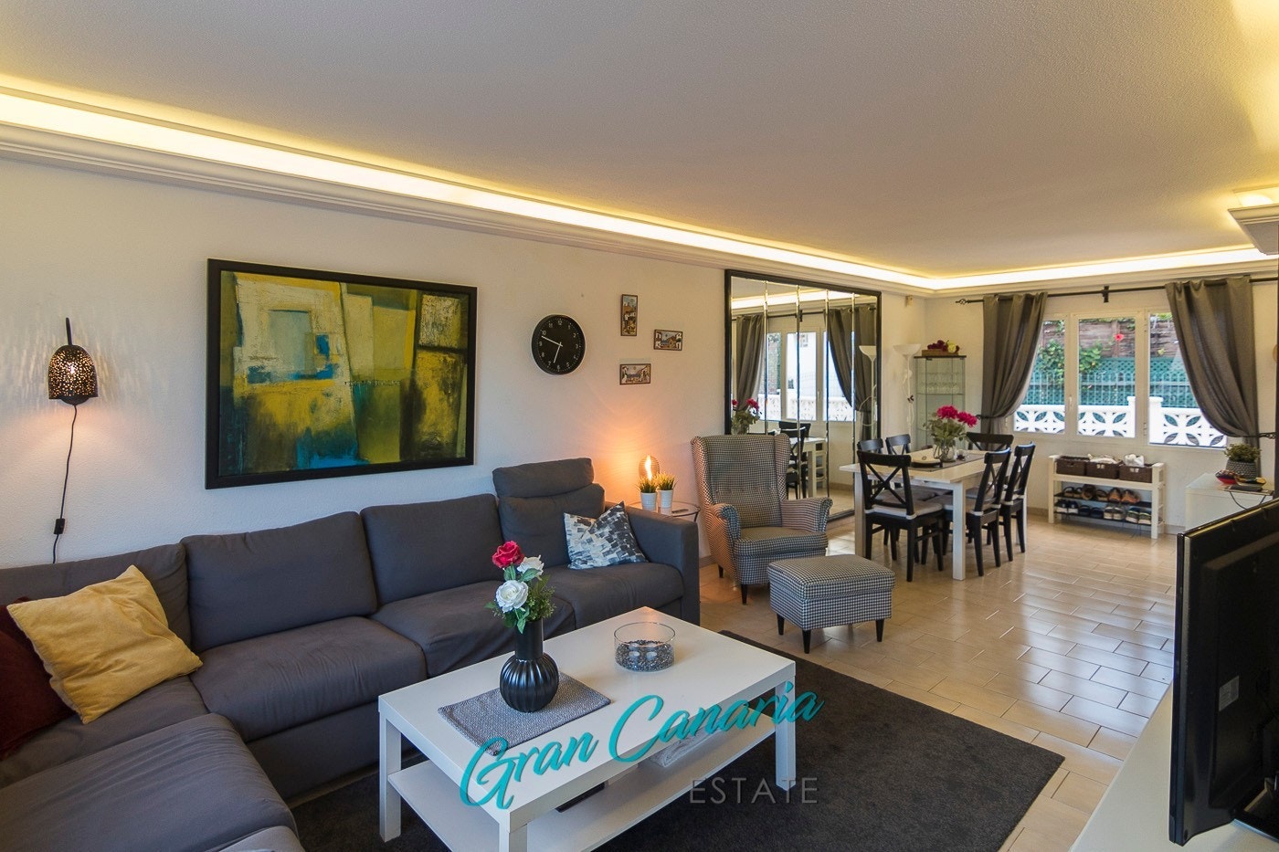 Sjarmerende belysning i stuen Galleribilde