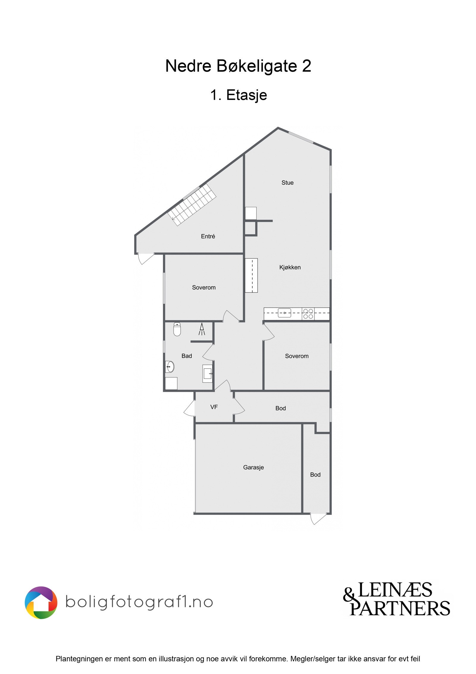 Plantegning 1. etasje Galleribilde
