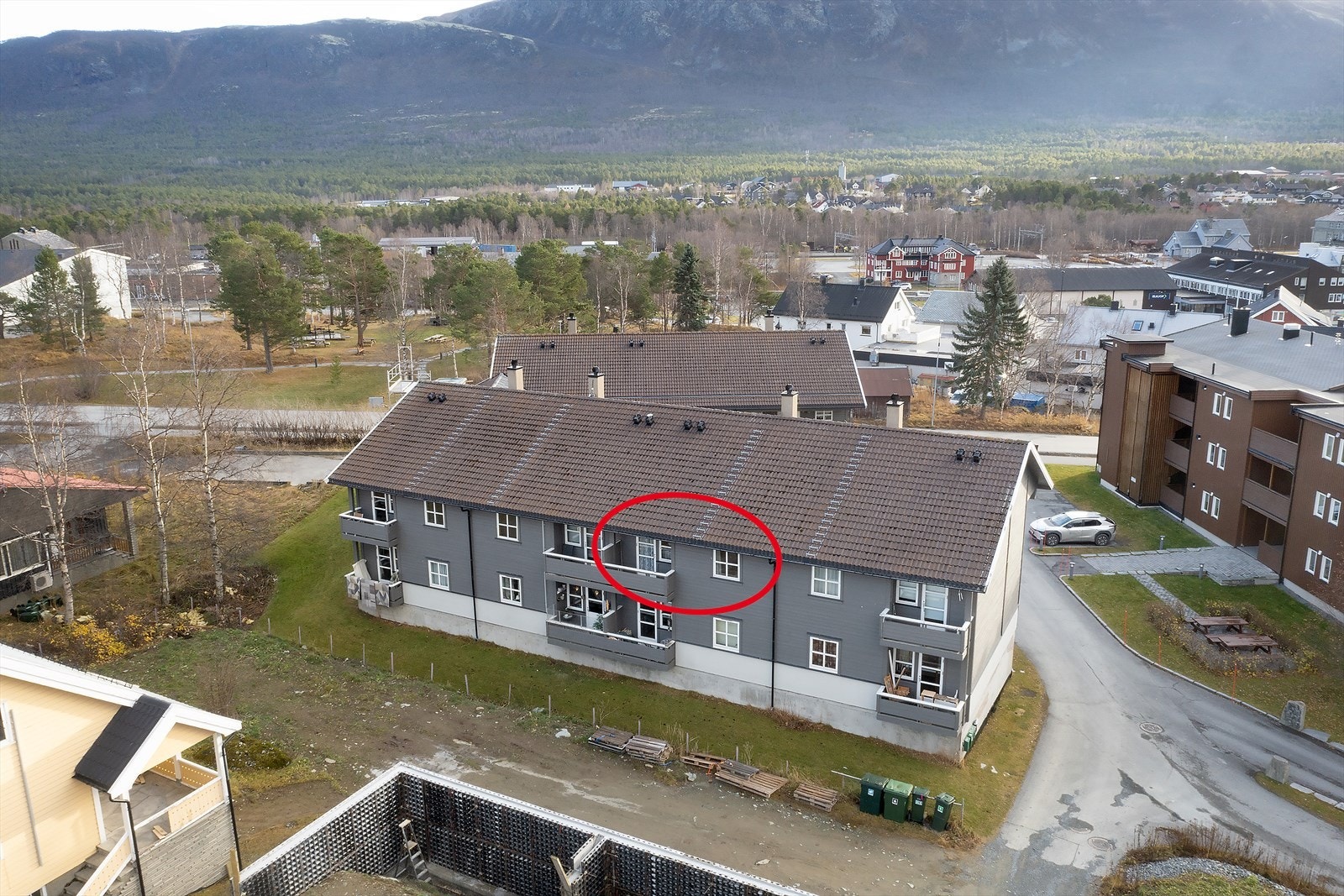 Fasade med markering Galleribilde