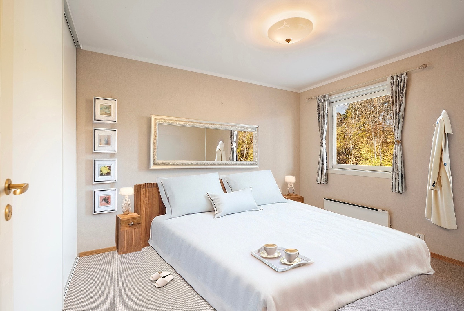 Hovedsoverom. NB! Møbler er satt inn ved hjelp av AI-redigering Galleribilde