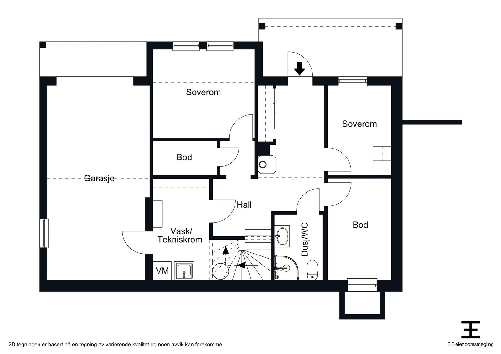 Plantegning 1. etasje Galleribilde
