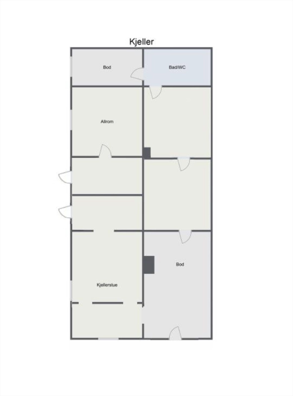 Plantegning kjeller (tar forbehold om feil). Galleribilde