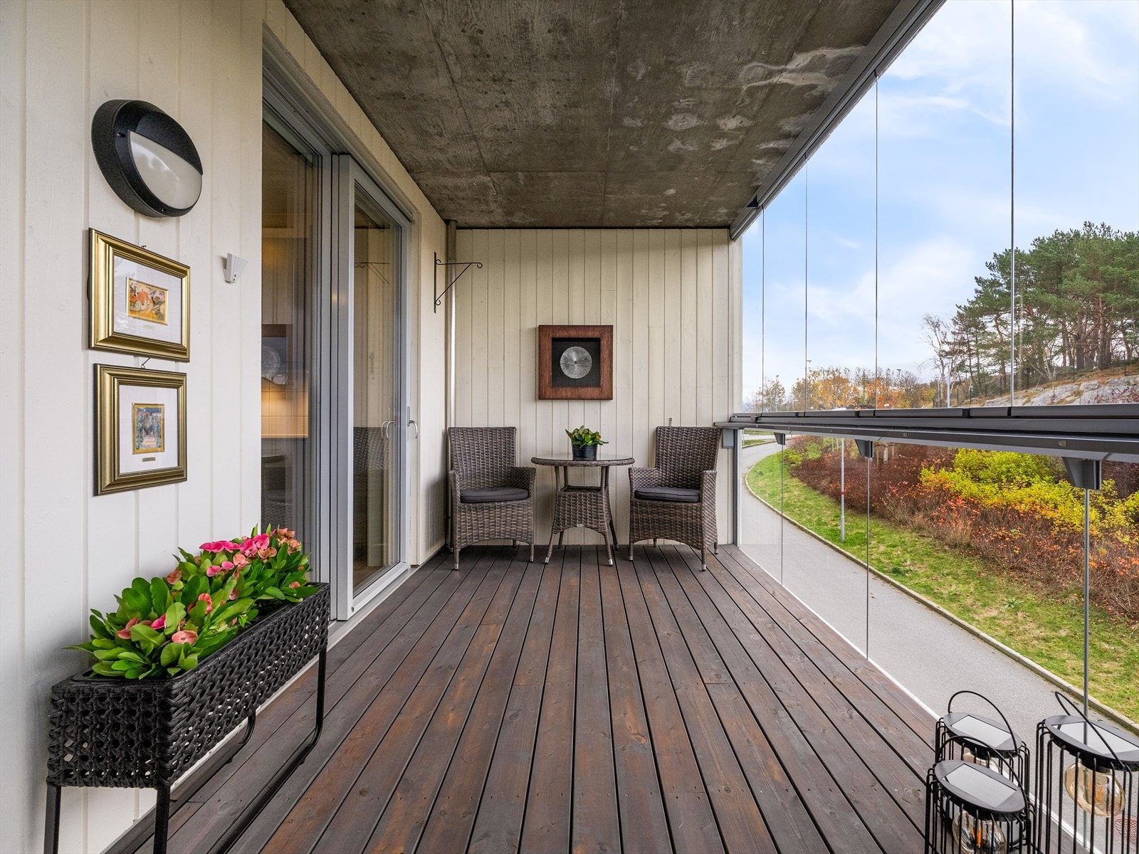 Innglasset balkong Galleribilde