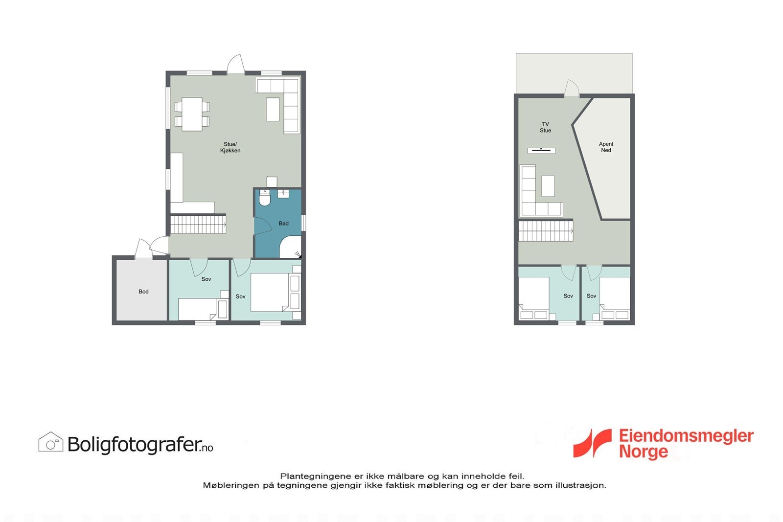 Plantegning begge etasjer Galleribilde