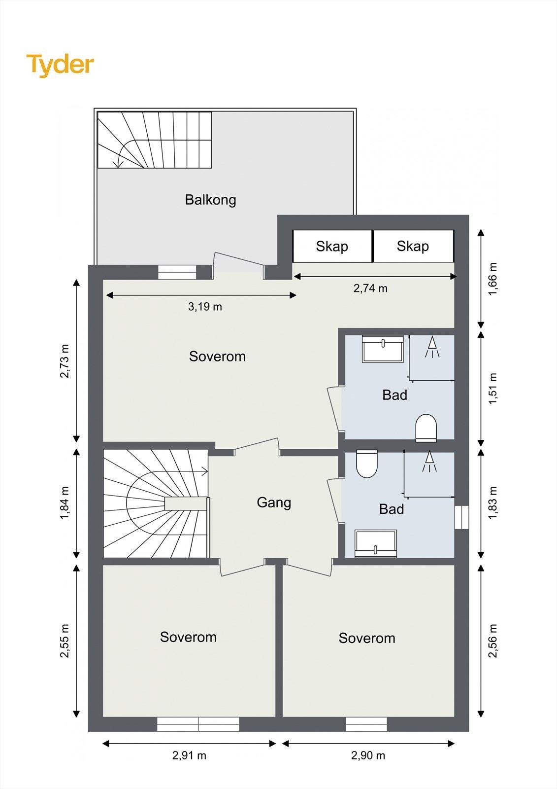 Plantegning 3. etasje Galleribilde