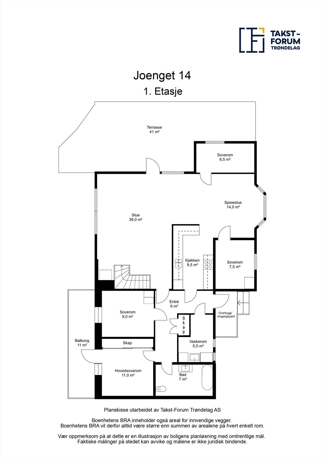 Planskisse 1. etg Galleribilde