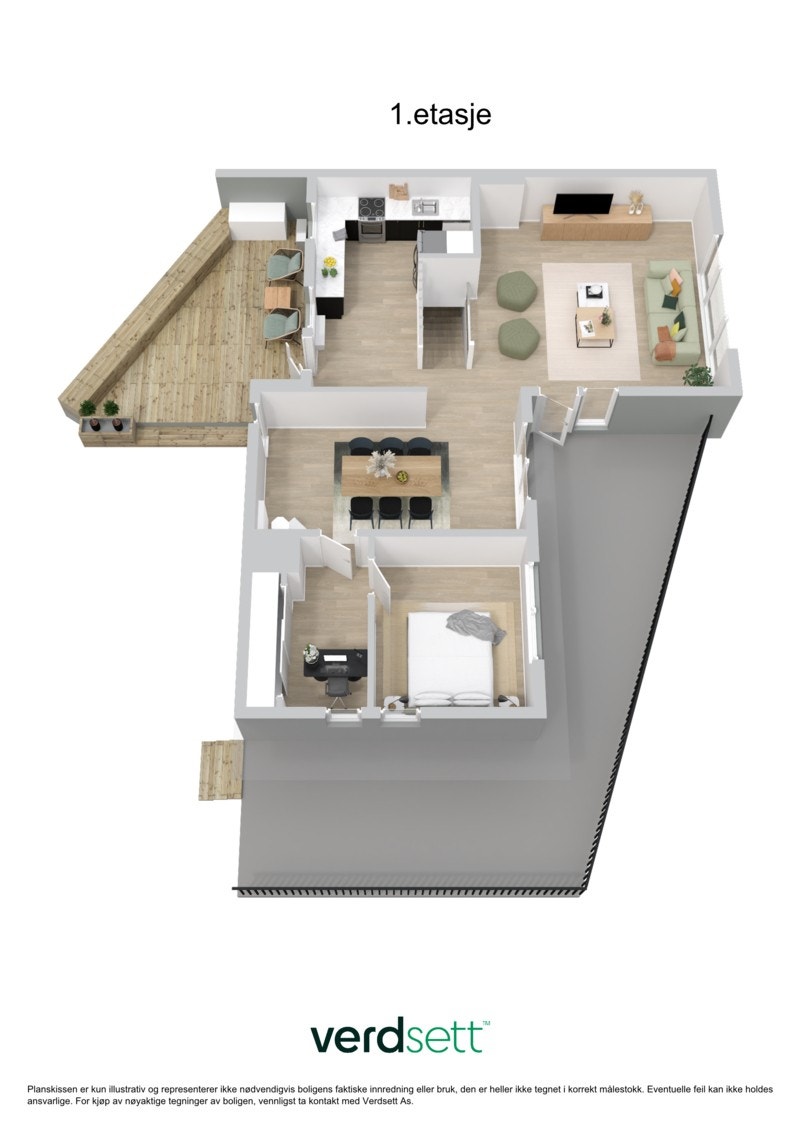 Plantegning 3D - 2. etasje Galleribilde