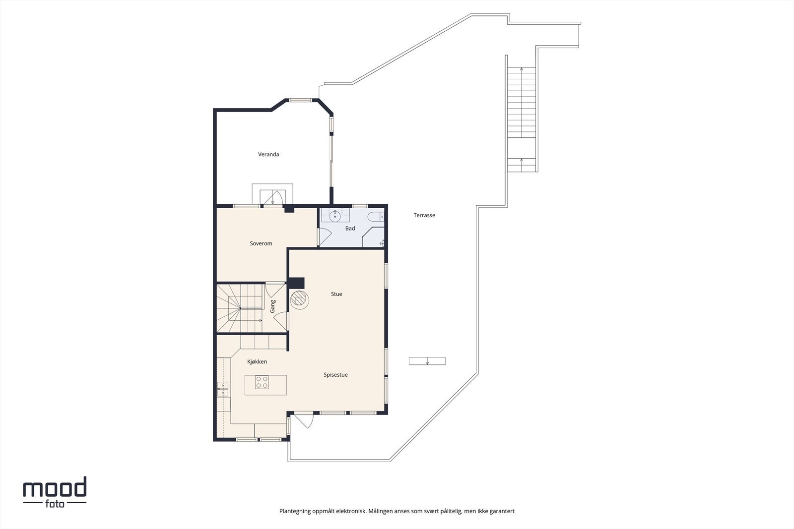 Plantegning hovedetasje. Galleribilde