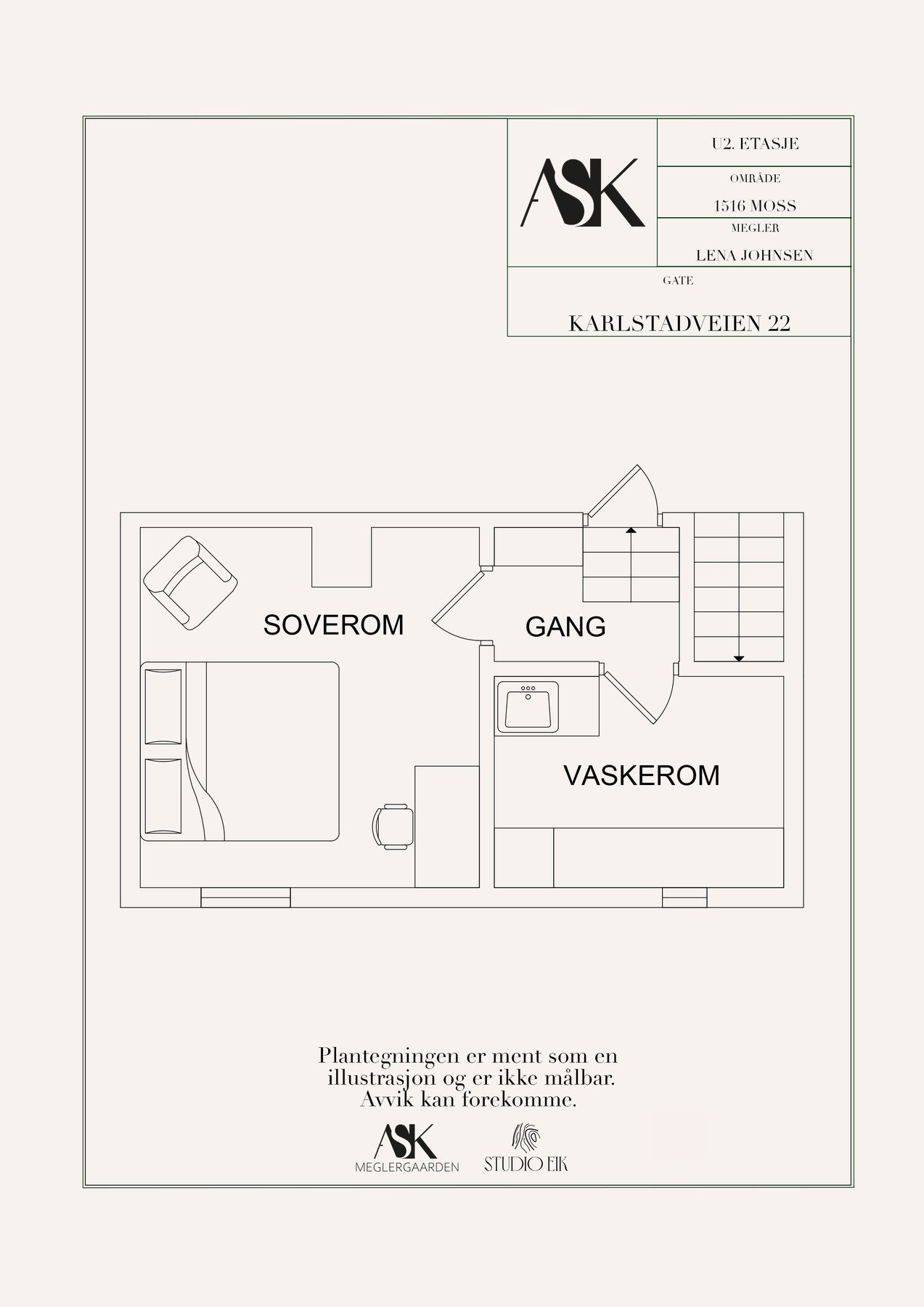 Plantegning kjeller - merk, kjelleren er ikke godkjent til varig opphold og det er ikke søkt om bruksendring Galleribilde