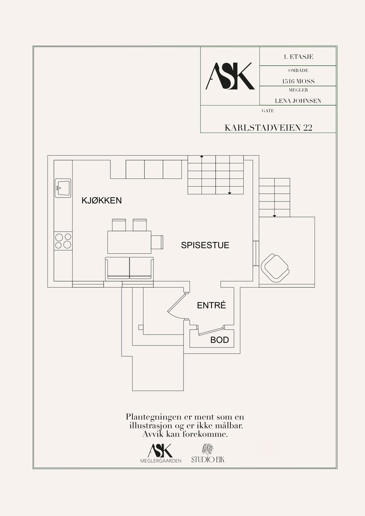 Plantegning 1. etasje Galleribilde