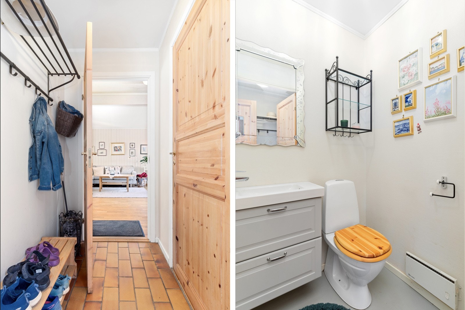 Entré og et toalettrom. Galleribilde