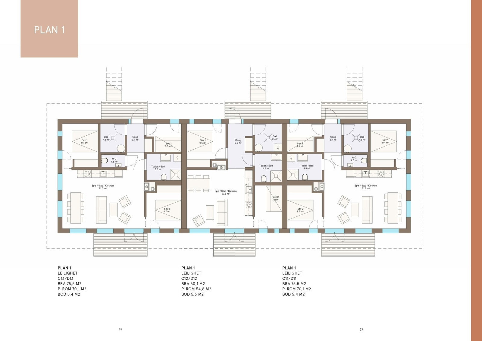 Etasjeplan 1. etasje bygg D Gaustatoppen Sjå Galleribilde