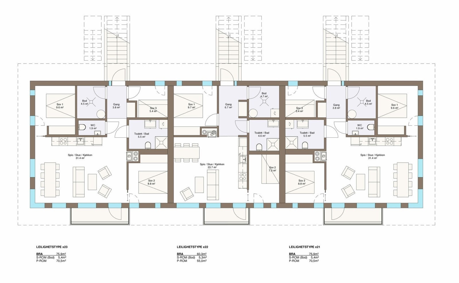 Etasjeplan 2. etasje bygg D Gaustatoppen Sjå Galleribilde