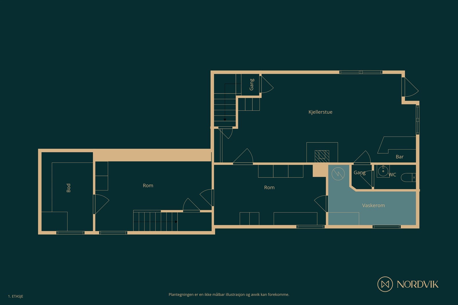Planskisse over kjeller Galleribilde